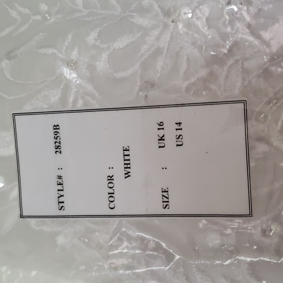 NEW Kennedy Blue Kinsley WHITE Formal Gown Lace, beading, pockets,slit sz 14 - Picture 9 of 16